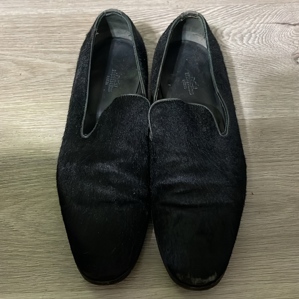 Hermes men’s black pony hair shoes 40 - Picture 4 of 14